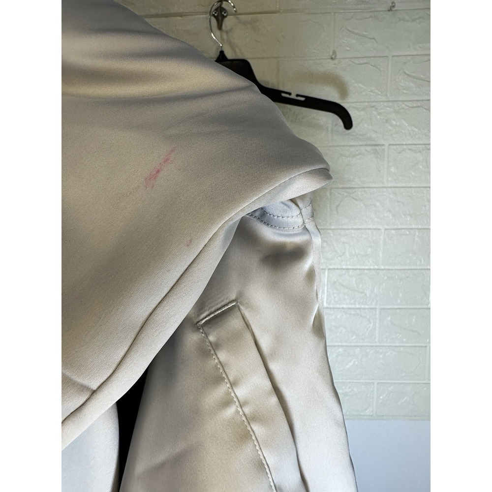 Adidas Gray Silver Bomber‎ Jacket Large Zip Windbreaker Long Sleeve Used - Picture 7 of 8